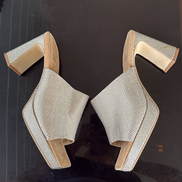 Jeffrey Campbell Caviar Nude Silver Rhinestone Platform Heel 8.5 - Picture 3 of 7